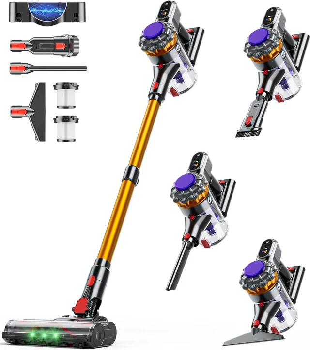 Main image of Cordless Vacuum Cleaner, 600W 50KPA Vacuum Cleaners for Home, 65Mins Stick Vacuum Cordless with Self-Standing, LED Display & Anti-Tangle, Lightweight Wireless Vacuum for Pet Hair/Carpets/Floors