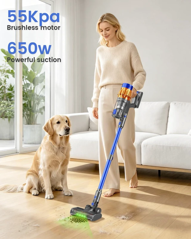 Alt view image 2 of 7 - Cordless Stick Vacuum Cleaners for Home, 650W 55KPA Up to 70Min Runtime