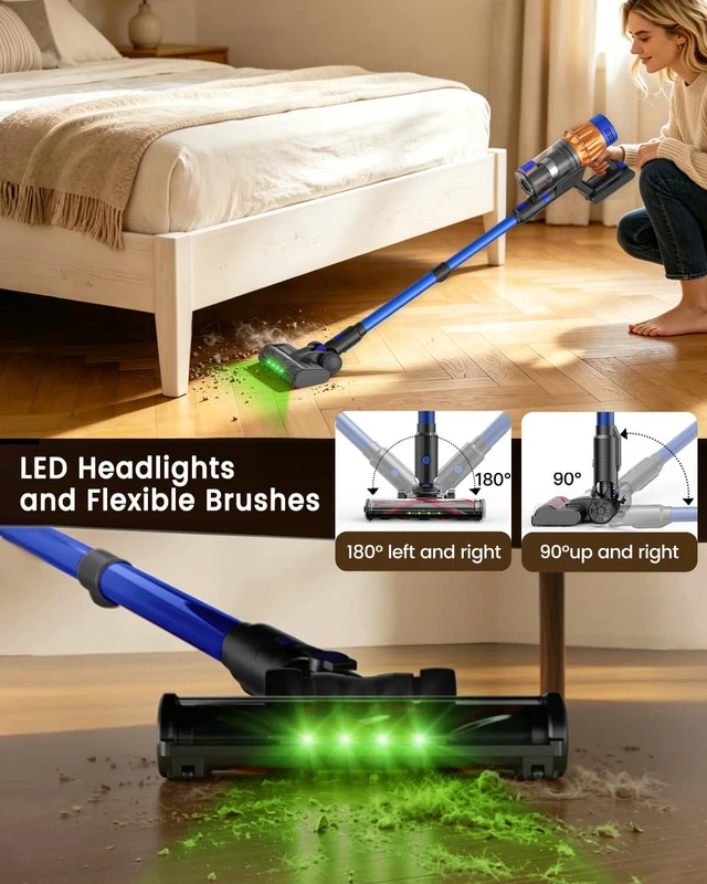 Alt view image 7 of 7 - Cordless Stick Vacuum Cleaners for Home, 650W 55KPA Up to 70Min Runtime