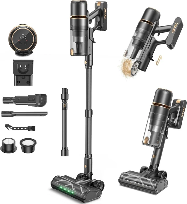 Main image of OXVAC Cordless Stick Vacuum Cleaner for Pet Hair, 58 kPa, Up to 65 Minutes
