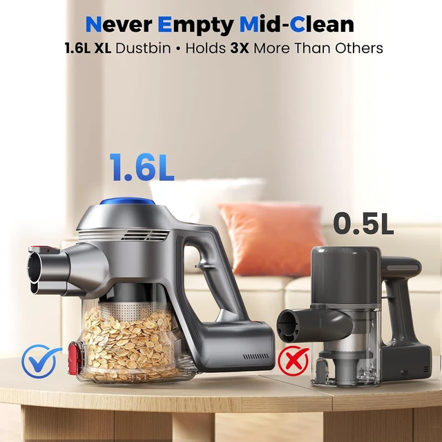 Alt view image 5 of 7 - UML0 Cordless Vacuum Cleaner, Powerful Suction Stick Vacuum Cleaners for Home, 45 Mins Runtime, 1.6L Dust Box, Anti-Tangle, 8-in-1 Rechargeable Vacuum for Hardwood Floor,Carpet,Pet Hair