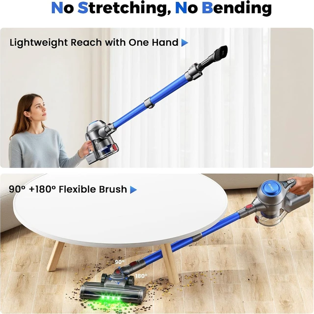 Alt view image 7 of 7 - UML0 Cordless Vacuum Cleaner, Powerful Suction Stick Vacuum Cleaners for Home, 45 Mins Runtime, 1.6L Dust Box, Anti-Tangle, 8-in-1 Rechargeable Vacuum for Hardwood Floor,Carpet,Pet Hair