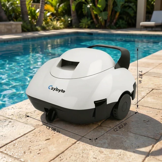 Alt view image 6 of 7 - Cordless Robotic Pool Cleaner, White
