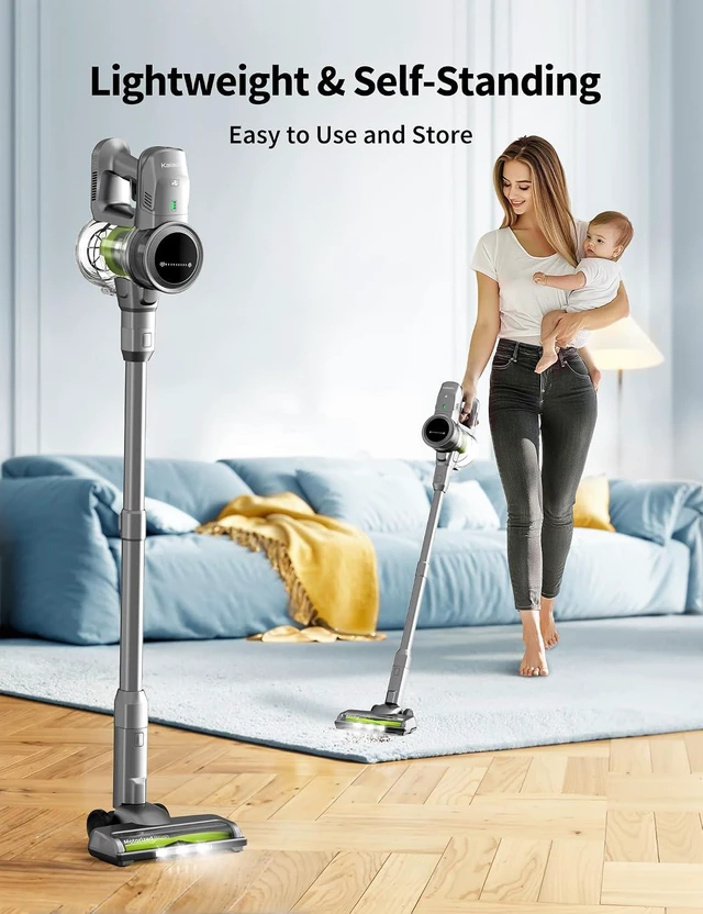 Alt view image 2 of 7 - kalado Cordless Vacuum Cleaner 250w, 26000pa Stick Vacuum Cleaner, LED Display Screen, Detachable Battery, Suitable for Hard Floors, Carpets, Pet Hair