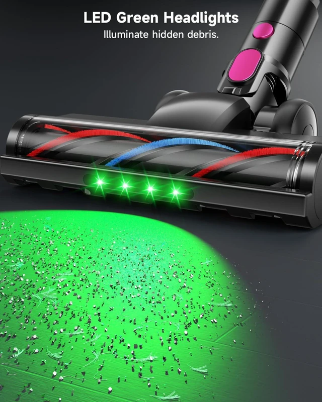 Alt view image 6 of 7 - MYUAKO Cordless Vacuum Cleaner 650W 55kPa Vacuum Cleaners for Home Up to 75Mins, Cordless Rechargeable Vacuum Cleaner Anti-Tangled Vacuum Cleaner 2L for Hardwood Floor,Carpets,Pet Hair Nova R8