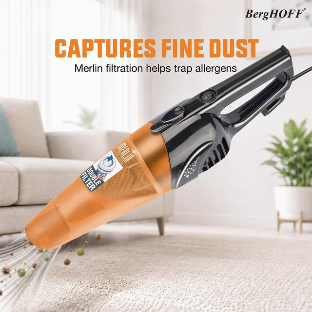 Alt view image 7 of 7 - BergHOFF Merlin All-in-One Corded Stick Vacuum,Detachable Handheld,Orange