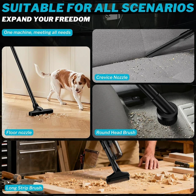 Alt view image 7 of 7 - Cordless Vacuum Cleaner for Makita 18V Battery, 6 in 1 Handheld Electric Vacuum Cleaner with HEPA Filter and LED Light, 46 CFM Portable Hand Vacuum for Floor, Carpet, Car (Battery Not Included)