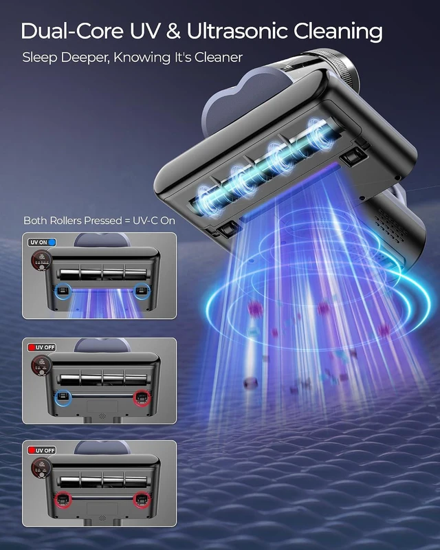 Alt view image 5 of 7 - Teant Cordless Bed Mattress Vacuum, 18kPa Suction & LED Display, Model MV01