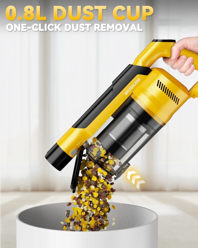Alt view image 6 of 7 - 350W Cordless Vacuum Cleaner for Dewalt Battery, 35kPa Brushless Lightweight Stick Vacuum with 3 Mode Suction, 6 in 1 Stick Vacuum Cleaner with HEPA for Floor, Carpet, Car (Battery Not Included)