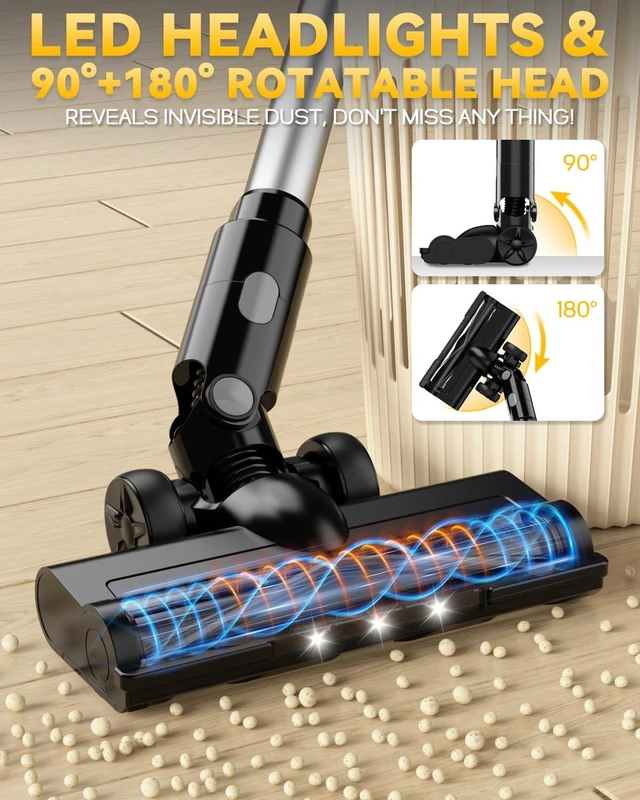 Alt view image 7 of 7 - 350W Cordless Vacuum Cleaner for Dewalt Battery, 35kPa Brushless Lightweight Stick Vacuum with 3 Mode Suction, 6 in 1 Stick Vacuum Cleaner with HEPA for Floor, Carpet, Car (Battery Not Included)