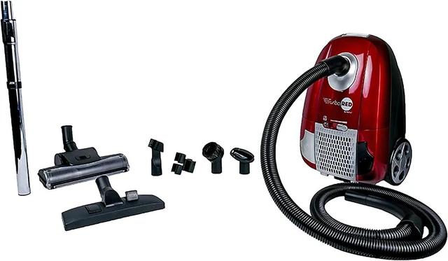 Main image of Atrix Turbo Red AHC-1 HEPA Canister Vacuum Cleaner Powerful 1,400W Variable Speed Motor, Lightweight 6-Quart Bag Design, 3-Stage Filtration, Telescopic Wand, Full Bag Indicator & Accessory Kit