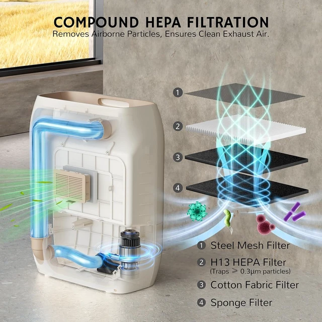 Alt view image 6 of 7 - AIRTHEREAL T1 Plus Touchless Vacuum, 6-Pack Dust Bags, 20Kpa, 3 Modes