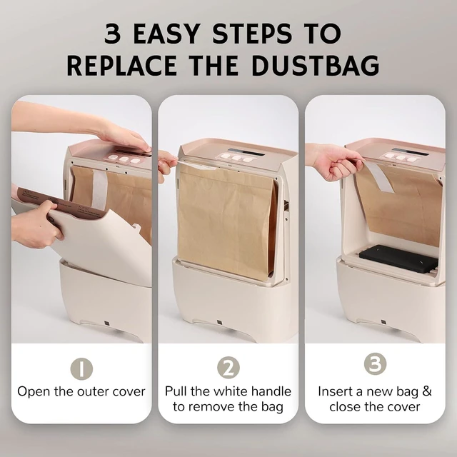Alt view image 7 of 7 - AIRTHEREAL T1 Plus Touchless Vacuum, 6-Pack Dust Bags, 20Kpa, 3 Modes