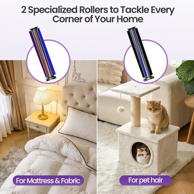 Alt view image 3 of 7 - Xlife Mattress Vacuum, Bed Vacuum Cleaner with 2 Roller Brushes for Pet Hair, 253.7nm UV-C Light, 140F° Heating, 550W 16KPA Suction, HEPA Filter Couch Vauum for Bed, Sofa, Pillow, Baby Crib