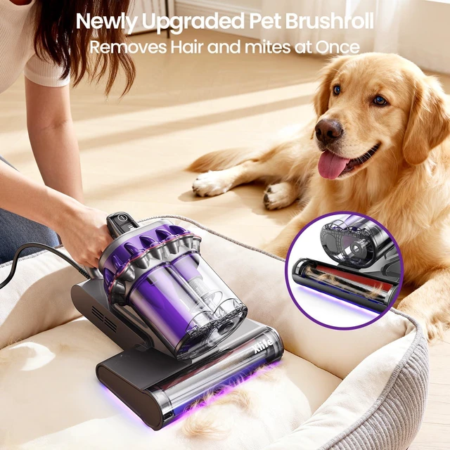 Alt view image 7 of 7 - Xlife Mattress Vacuum, Bed Vacuum Cleaner with 2 Roller Brushes for Pet Hair, 253.7nm UV-C Light, 140F° Heating, 550W 16KPA Suction, HEPA Filter Couch Vauum for Bed, Sofa, Pillow, Baby Crib