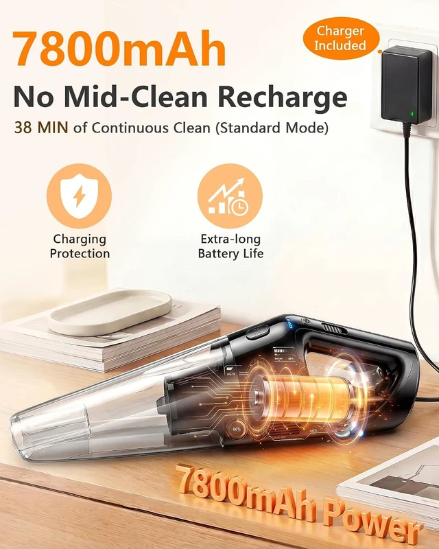 Alt view image 7 of 7 - 15-Min Fast Cleaning 120 Room Handheld Vacuum Cordless: 18-36 Mins Runtime