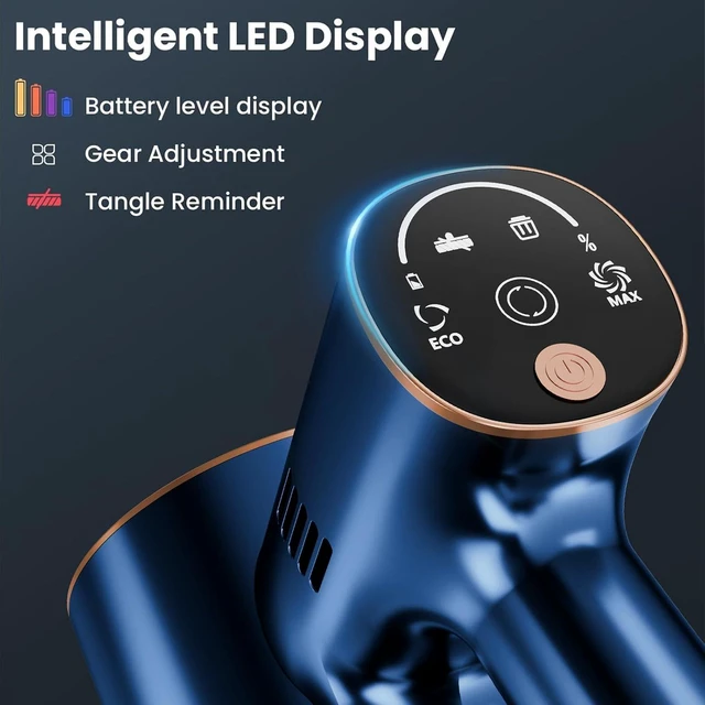 Alt view image 5 of 7 - Cordless Stick Vacuum Cleaner - 45KPA Powerful Suction Vacuum with 45 Min Runtime, Detachable Battery, Anti-Tangle & 1.5L Dust Cup, 8 in 1 Vacuum Cleaner for Pet Hair, Carpet, HardFloor, Blue