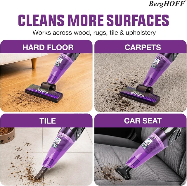 Alt view image 6 of 7 - BergHOFF Merlin All-in-One Corded Stick Vacuum,Detachable Handheld,Purple