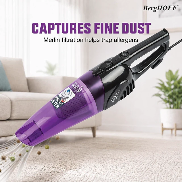 Alt view image 7 of 7 - BergHOFF Merlin All-in-One Corded Stick Vacuum,Detachable Handheld,Purple