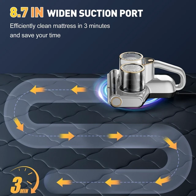 Alt view image 5 of 7 - Gxzsk Mattress Vacuum Cleaner 16kPa, Bed Vacuum with 253.7nm UV-C Light
