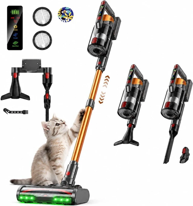 Main image of TechRise Cordless Vacuum Cleaner 650W 55KPa 70-Mins with LED Headlight