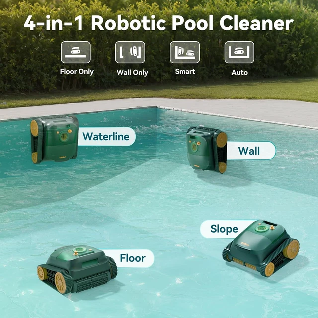 Alt view image 6 of 7 - S5 Cordless Pool Vacuum Robot, with 5580 GPH Suction, Smart Navigation, Wall Cleaning, 180 Mins Runtime, Directional Return, Pool Cleaner for Inground and Above Ground Pools up to 3,229 Sq. Ft