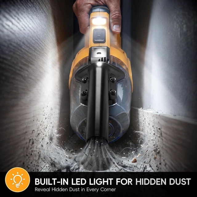 Alt view image 5 of 7 - Cordless Handheld Vacuum Cleaner Compatible with DeWalt 20V Battery