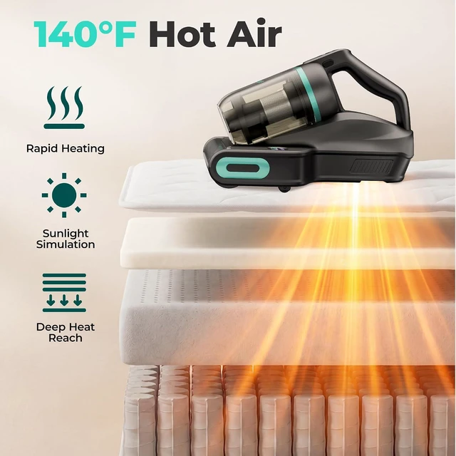 Alt view image 4 of 7 - HAUSHOF Cordless Mattress Vacuum Cleaner, 17kPa, 2 Suction Modes