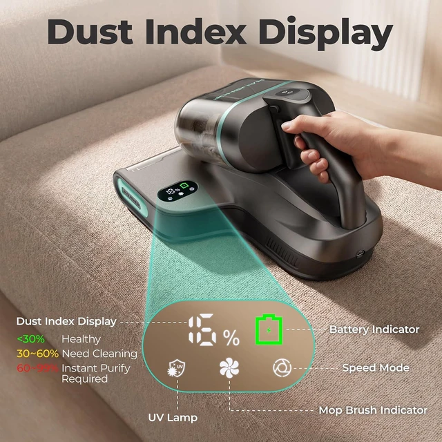 Alt view image 5 of 7 - HAUSHOF Cordless Mattress Vacuum Cleaner, 17kPa, 2 Suction Modes