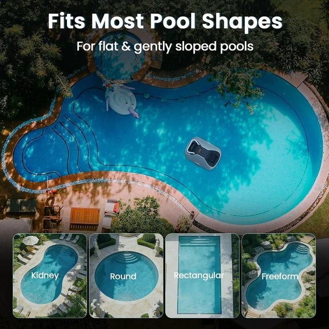 Alt view image 6 of 7 - Robotic Pool Cleaner, 200-Min Cordless Pool Vacuum for Above Ground & Inground Pools up to 2500 Sq.ft, Automatic Pool Vacuum Robot for Leaves & Dirt, Powerful Suction Self-Parking (Butter)