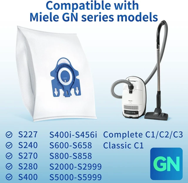 Alt view image 4 of 7 - Rowhalf 12 Pack 3D Airclean Dust Bags for Miele GN C1 C2 C3 S2 S5 S8 Vacuum