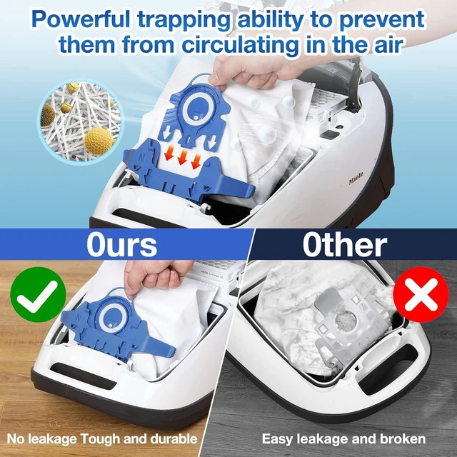 Alt view image 6 of 7 - Rowhalf 12 Pack 3D Airclean Dust Bags for Miele GN C1 C2 C3 S2 S5 S8 Vacuum