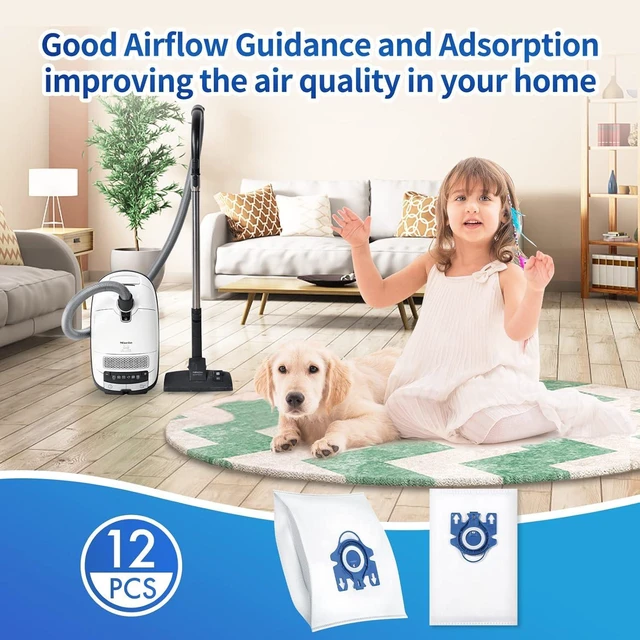 Alt view image 7 of 7 - Rowhalf 12 Pack 3D Airclean Dust Bags for Miele GN C1 C2 C3 S2 S5 S8 Vacuum