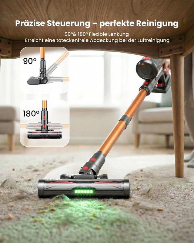 Alt view image 4 of 7 - Cordless Vacuum Cleaner,600W 50KPA 70Mins Runtime for Home, Self-Standing Stick Vacuum with LED Display, Anti-Tangle, 8-in-1 Lightweight Vacuum for Pet Hair, Carpet, Hard Floor