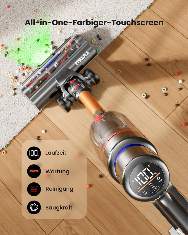 Alt view image 5 of 7 - Cordless Vacuum Cleaner,600W 50KPA 70Mins Runtime for Home, Self-Standing Stick Vacuum with LED Display, Anti-Tangle, 8-in-1 Lightweight Vacuum for Pet Hair, Carpet, Hard Floor