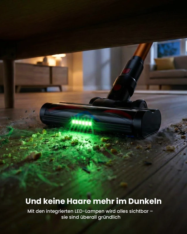 Alt view image 6 of 7 - Cordless Vacuum Cleaner,600W 50KPA 70Mins Runtime for Home, Self-Standing Stick Vacuum with LED Display, Anti-Tangle, 8-in-1 Lightweight Vacuum for Pet Hair, Carpet, Hard Floor