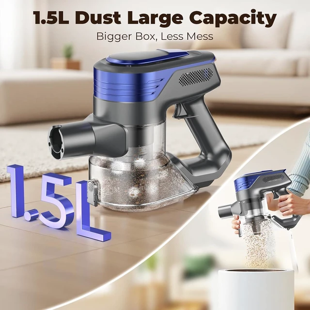 Alt view image 6 of 7 - N16 Cordless Vacuum Cleaner, Lightweight Vacuum Cleaners for Home with Powerful Suction, 2600mAh Battery with 45 Mins Runtime, Rechargeable Stick Vacuum Cordless for Hardwood Floor Carpet Pet Hair