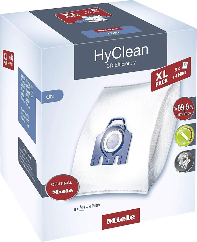 Main image of Miele 10455000 XL Pack HyClean 3D GN, Vacuum Cleaner Bags, Reliably Keep Dust inside the Vacuum Cleaner