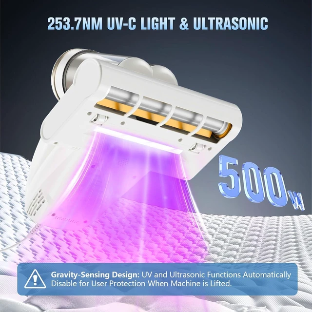 Alt view image 2 of 7 - Mattress Vacuum with UV-C Light,16Kpa Bed Vacuum Cleaner for Sofa,Crib
