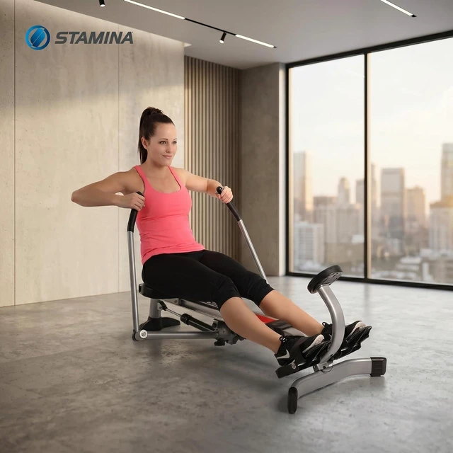 Alt view image 7 of 7 - Stamina Hydraulic Rowing Machine, BodyTrac Glider with Cylinder Resistance, 250 Lbs - Home and Gym Exercise Equipment - Ideal for Fitness Training and Body Workout