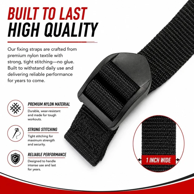 Alt view image 4 of 5 - TreadLife Fitness Rowing Machine Replacement Foot Straps for Concept 2 Rower | 1 or 2 Pack