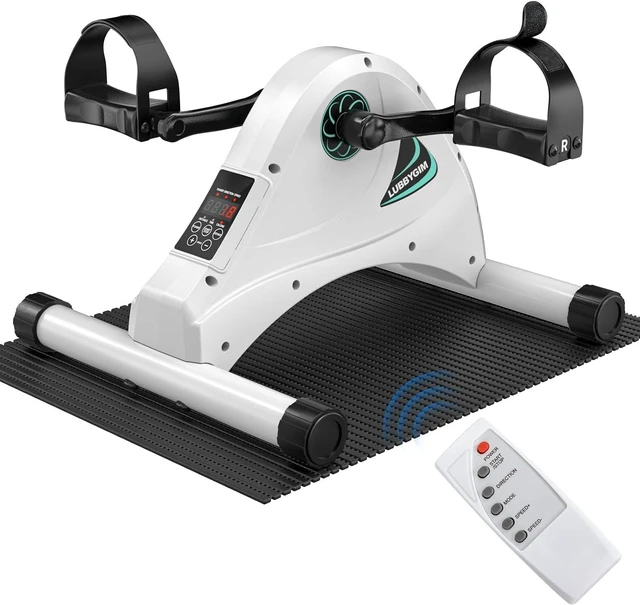 Main image of Under Desk Bike Pedal Exerciser for Seniors, LUBBYGIM Mini Exercise Bike for Physical Therapy, Electric Motorized Foot Pedal Machine for Arm and Leg Fitness, 6 Speed Levels