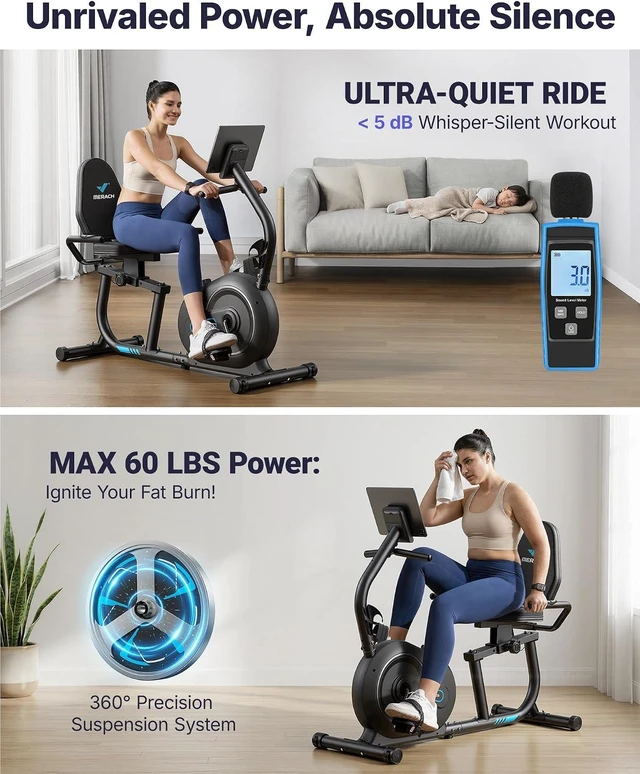 Alt view image 5 of 7 - MERACH Recumbent Exercise Bikes for Home with Smart Bluetooth Equipment App