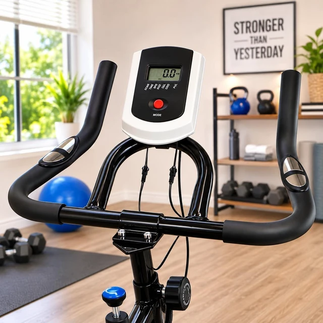 Alt view image 3 of 7 - XtremepowerUS Exercise Bike 22lb Flywheel Stationary Workout Machine