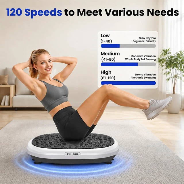 Alt view image 6 of 7 - EILISON FitMaxx 3D XL Vibration Plate Exercise Machine with 120 Speeds