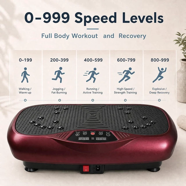 Alt view image 4 of 6 - Whole Body Vibration Plate for Lymphatic Drainage,999Speed Levels,330/400lb