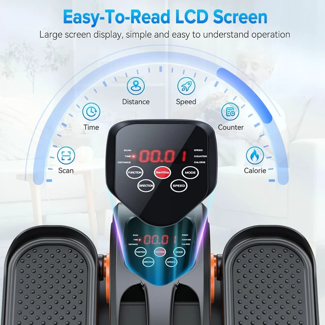 Alt view image 4 of 7 - GUGTTR Under Desk Elliptical Machine, Electric Leg Exerciser for Seniors