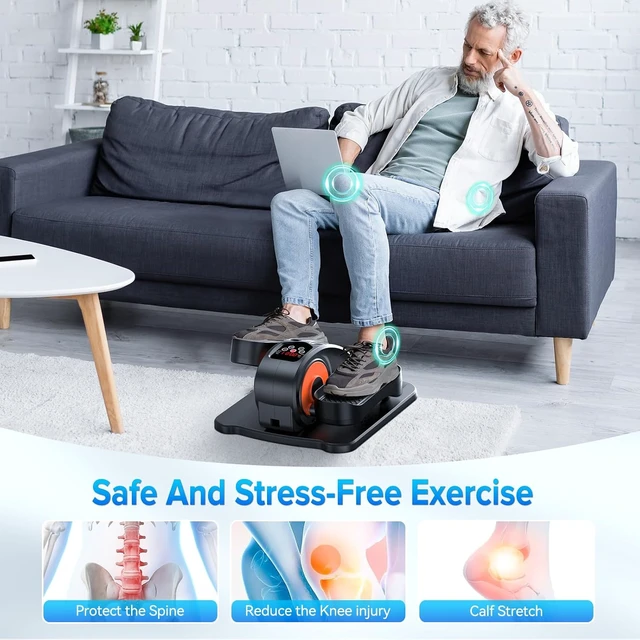 Alt view image 5 of 7 - GUGTTR Under Desk Elliptical Machine, Electric Leg Exerciser for Seniors