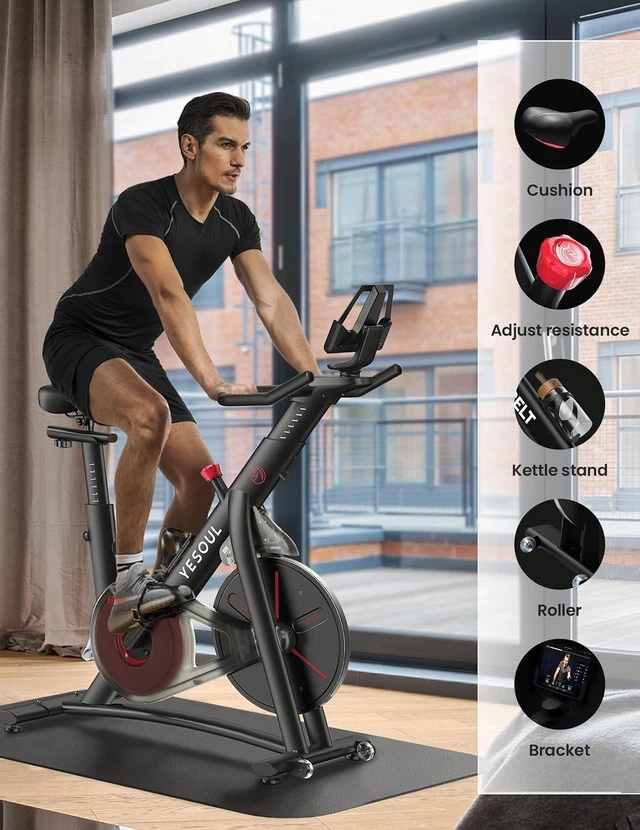 Alt view image 6 of 6 - YESOUL Exercise Bike, Magnetic Stationary Bike for Home with App Training