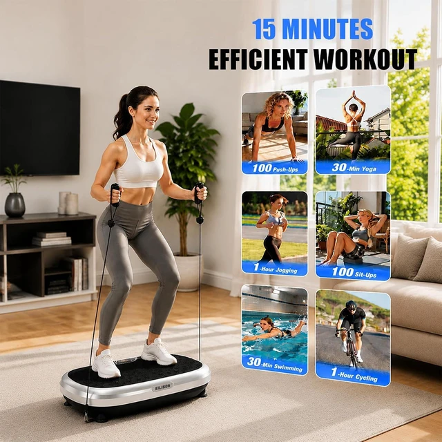 Alt view image 2 of 7 - EILISON FitMaxx 3D XL Vibration Plate Exercise Machine with 120 Speeds